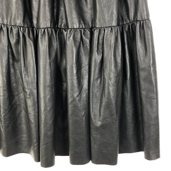 Pinko Skirt Black Asterismo 1 Similpelle Light Women's Midi Side Zip US Size 1 - Picture 8 of 16